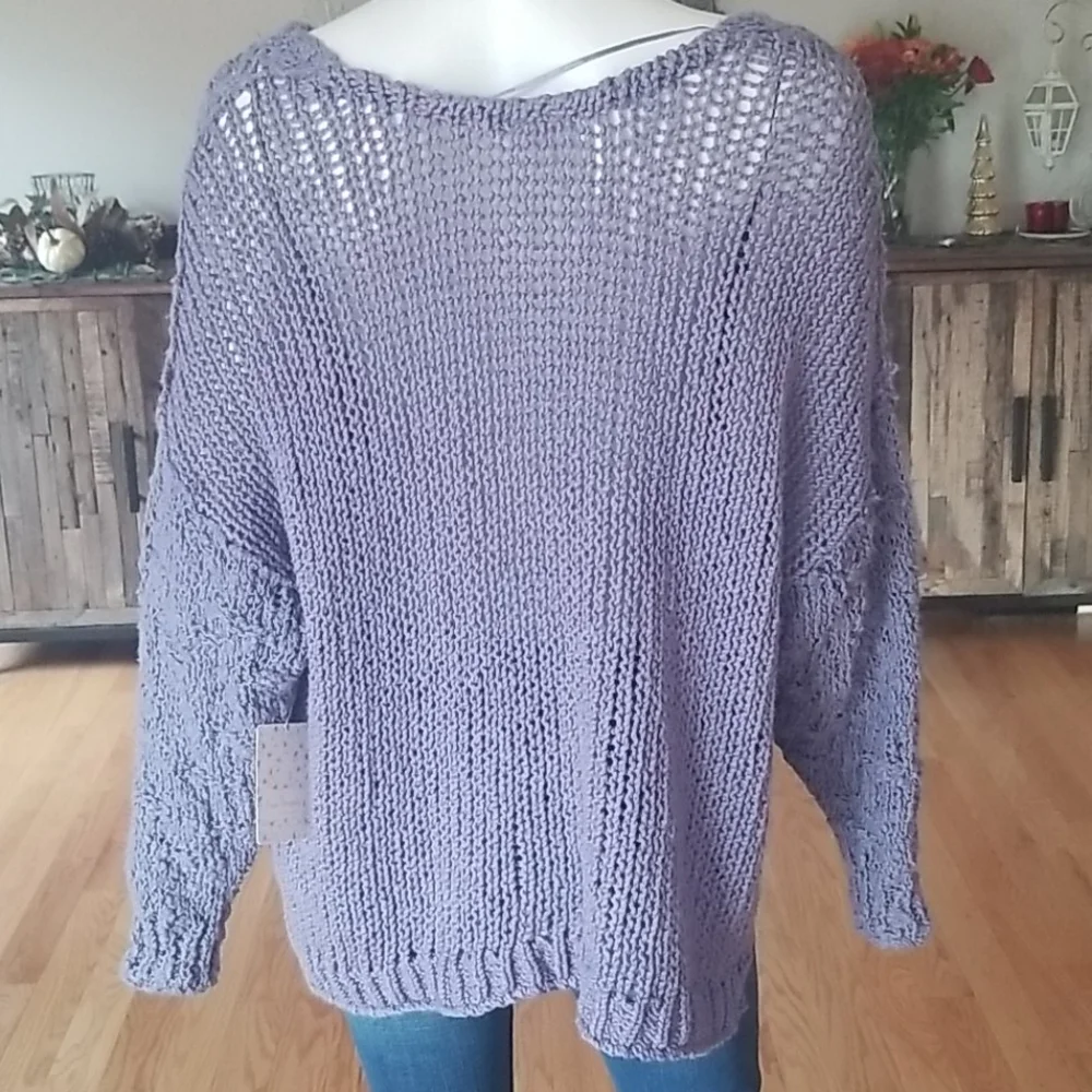 Free People  Sunday Shore cotton blend swe…